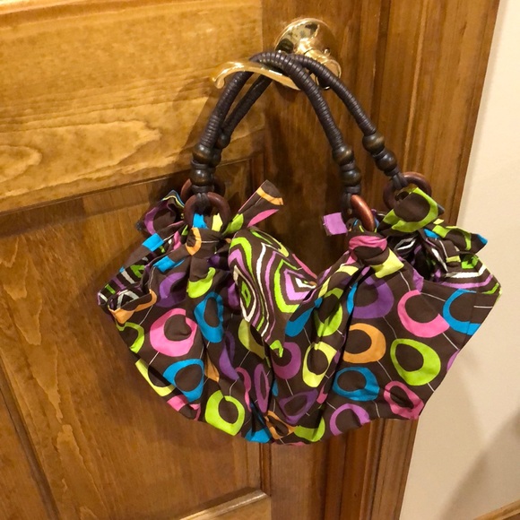 Handmade purse with wooden handles ‼️Brand New‼️